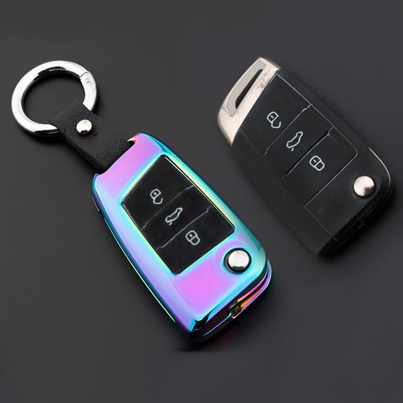 Fits Volkswagen New Passat 2017/18, Magotan B8, Tiguan L; Genuine Leather Car Key Cover