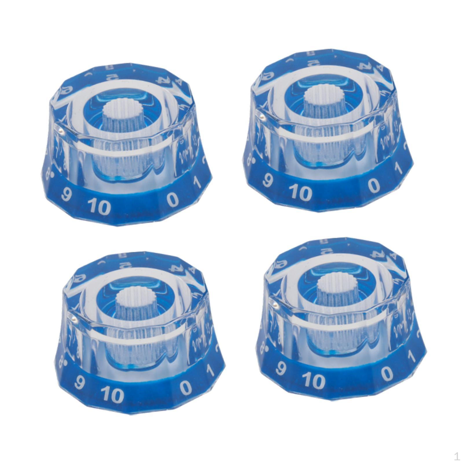 

4 шт. гитарные ручки электрический цилиндр портативный потенциометр ручка аксессуары ремонт Blue