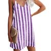 Summer Sleveless Striped Strap Short Dress Women Casual Loose Off Shoulder Sexy Beach Sundress Mini Vestidos Plus Size