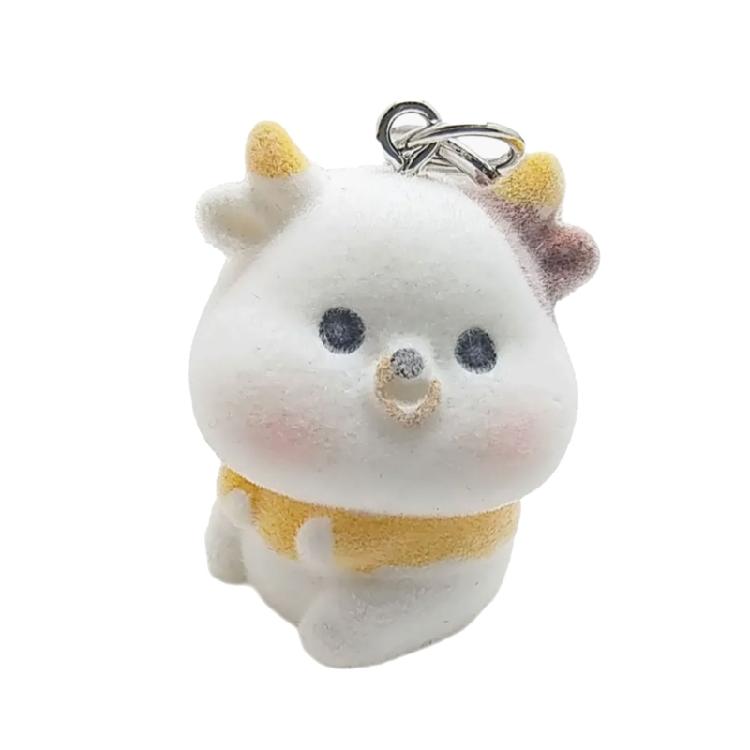 Elegant 3D Flocking Animal Keychain for Ladies Unique Designed Car Key Chain Fashionable Keyring Pendant Ornament