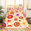 Retro Flowers King Queen Bedding Set Cartoon Vintage Floral Duvet Cover Boho Abstract Quilt Cover Soft Polyester Comforter Cover