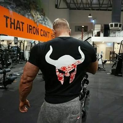 Pánské Gyms Fitness Kulturistika Tričko Krátký Rukáv OX Potisk Bavlna Tričko 2024 Nejnovější Pánské Ležérní Módní Tričko Topy Oblečení