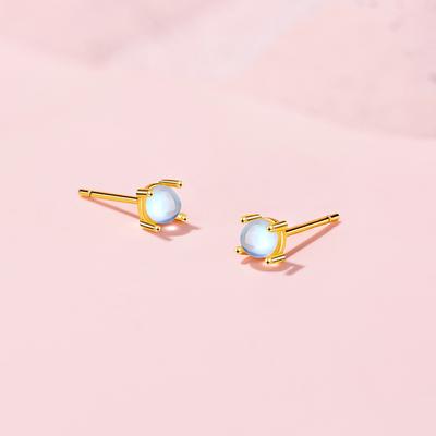 Exquisite and Compact Aurora Stud Earrings Femininity Light Luxury Geometric Beads