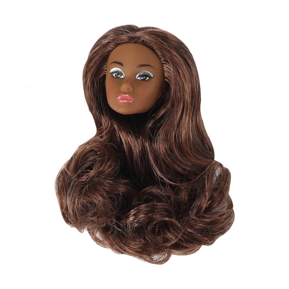 Curly Hair Supermodel Doll Head With Make-up 30cm Dolls Head 1/6 Doll Head  Dolls Accessories