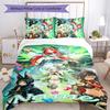 3pcs Custom Name Cartoon Genshin Impact Characters Bedding Set Duvet Cover Closure Includes 1 Duvet Cover & 2 Pillowcases for All Seasons Bedroom Deco