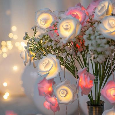 Nolvety LED-Rosen-Lichterkette, 300 cm, 20 LEDs für Party, Muttertag, Festival