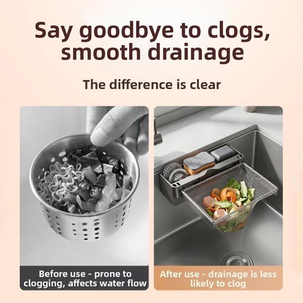 Carbon Steel Kitchen Sink Filter Rack Folding Sink Filter Basket for Food Residue