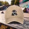 Ice Hockey Goalie Cap with Hockey Mask Print  Duckbill Visor  Lightweight Washed Baseball Hat for Unisex Women