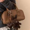 Cute Plush Bunny Keychain Cartoon Doll Kawaii Leather Heart Pendant Bag Charm Couples