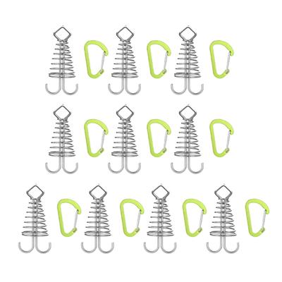 10Pcs Deck Anchors Peg with Spring Buckle Windproofs Octopuses Tent Stake  Wind Rope Anchors Easy Installation