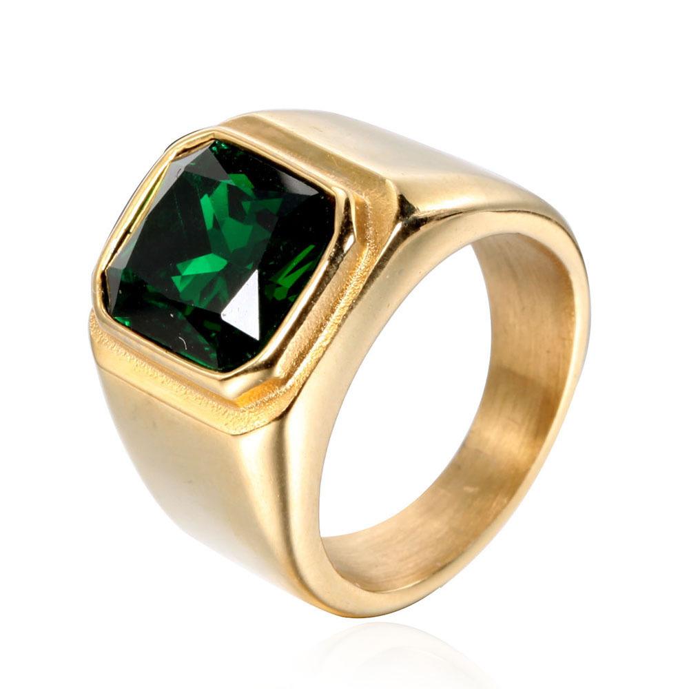 2026 Personalized Fashion Square Simple Gemstone Trendy Men's Ring Party Party Jewelry Accessories
