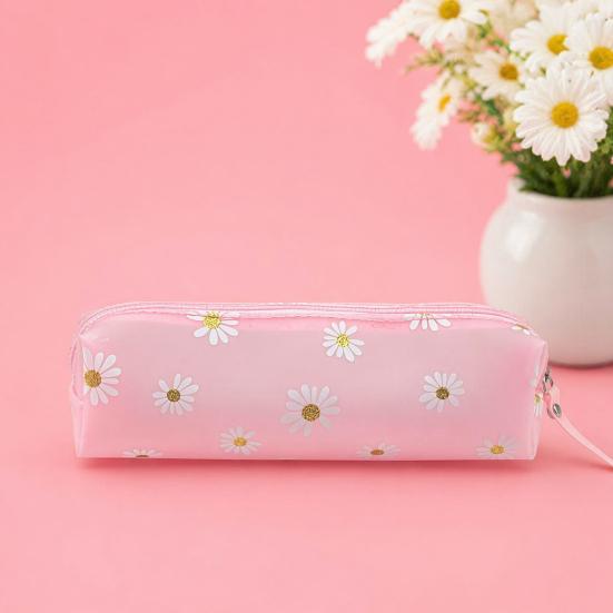 Flower Pencil Case, Large Capacity PVC Pen Pouch, Waterproof Stationery Bag for Students, School Supplies Organizer