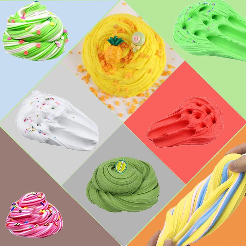 Butter Clay Slime Set: DIY Colored Puffy Gel Bubble Slime Cotton Mud.