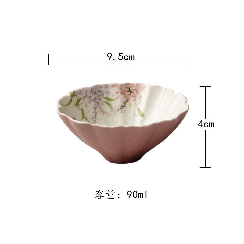 

90ml Hand-painted Wisteria Teacup Boutique Tea Bowl Sample Tea Cup Tea-tasting Personal Cup Jianzhan Master Cups Tea Services As Your Choose