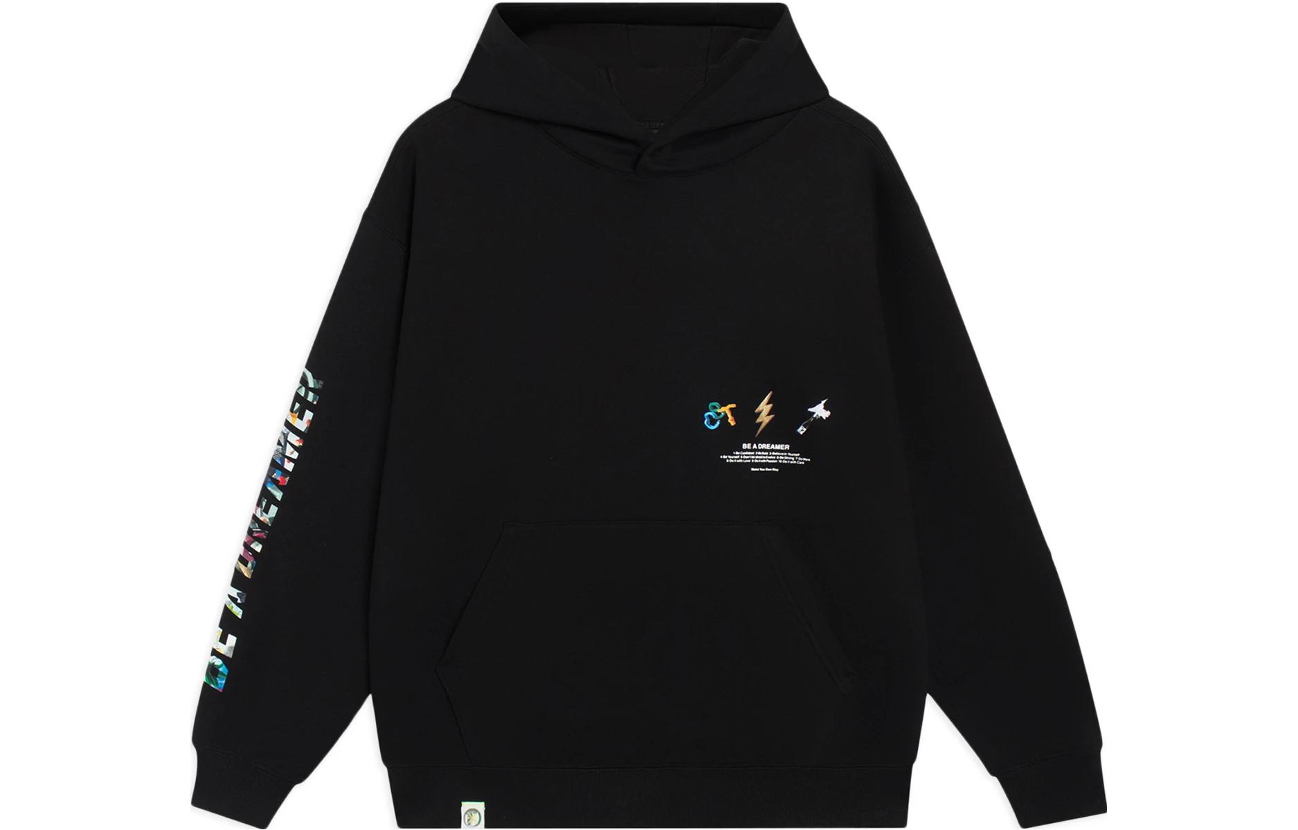 Li Ning Wade Collection Wade Collection Solid Color Letter Pattern Print Fleece Lined Thermal Long Sleeved Sweatshirt AWDSI37-1 L