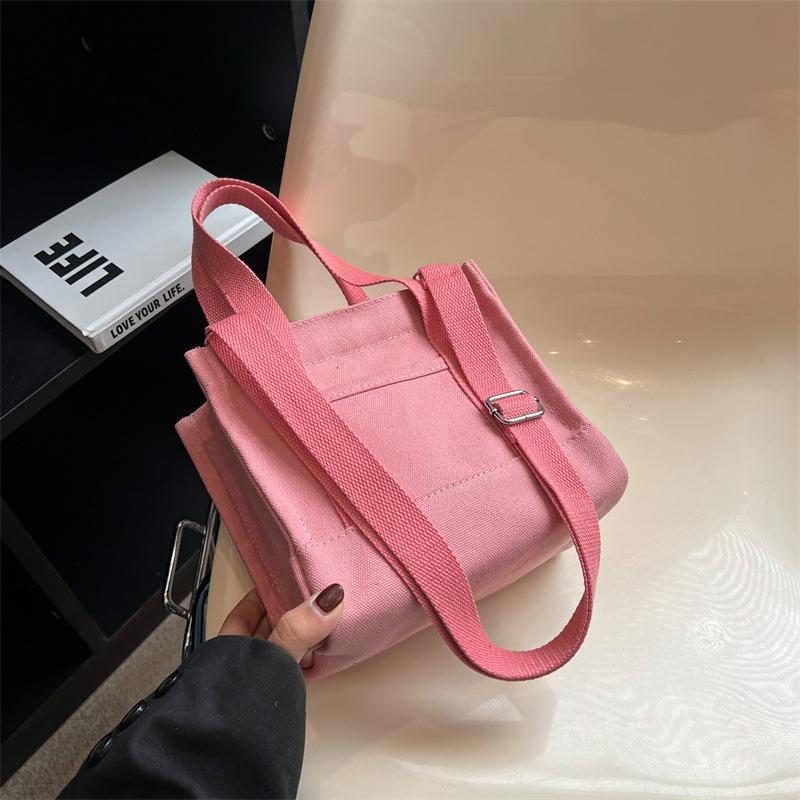 Popular New Canvas Bag Casual Simple Portable Messenger Bag Women's Shopping Shoulder Bag