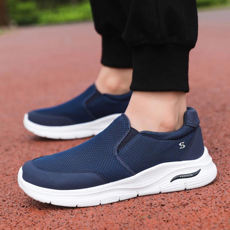 Men's shoes casual fashion summer new mesh breathable shoes walking soft sole lightweight running shoes one pedal
