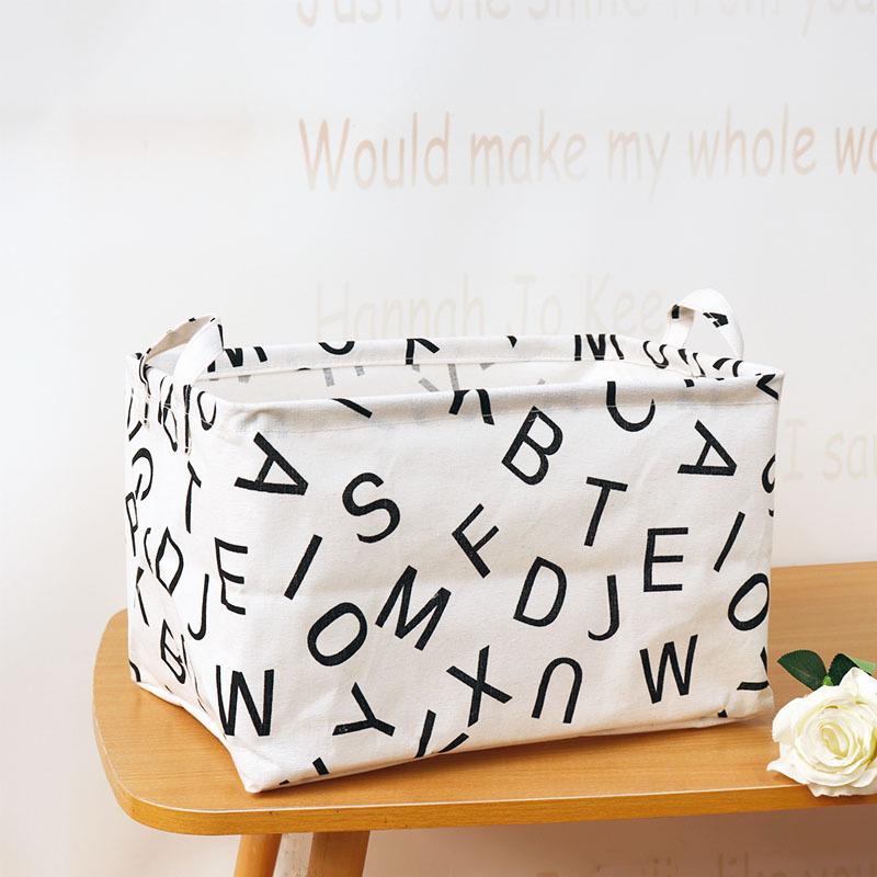 Large Capacity Foldable Storage Basket Household Waterproof Fabric Storage Box with Handle Rectangular Toy Organizer Storage Art