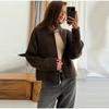 Knit Solid Color Women Cardigan Loose Long Sleeve Zipper Female Sweater Casual Autumn Winter O Neck Straight Female Overcoat