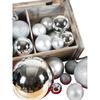 Silver Glitter Christmas Hanging Ornaments: Shiny Plastic Balls 6-30CM for Festive Decorations