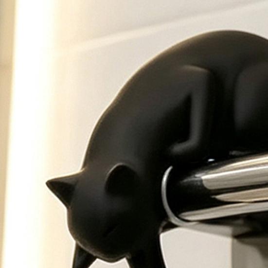 3D Printed Cat Decor Shelf Sitter with Lantern, Whimsical Figurine Hook for Handmade Style Wall Keys, Decorative Book Edge Statue, Creative