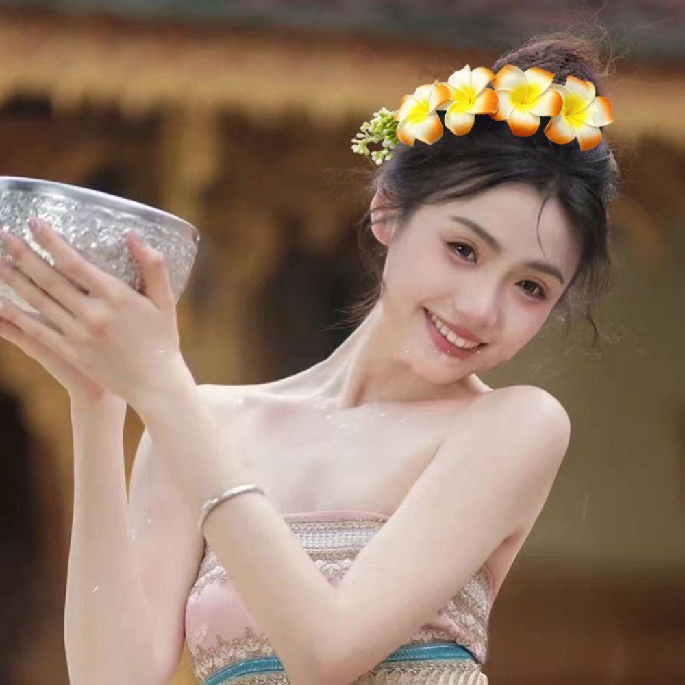 Dai Flower Hairpin Thailand Wedding Bride Accessories Retro Flower Hair Comb  Female Headwear