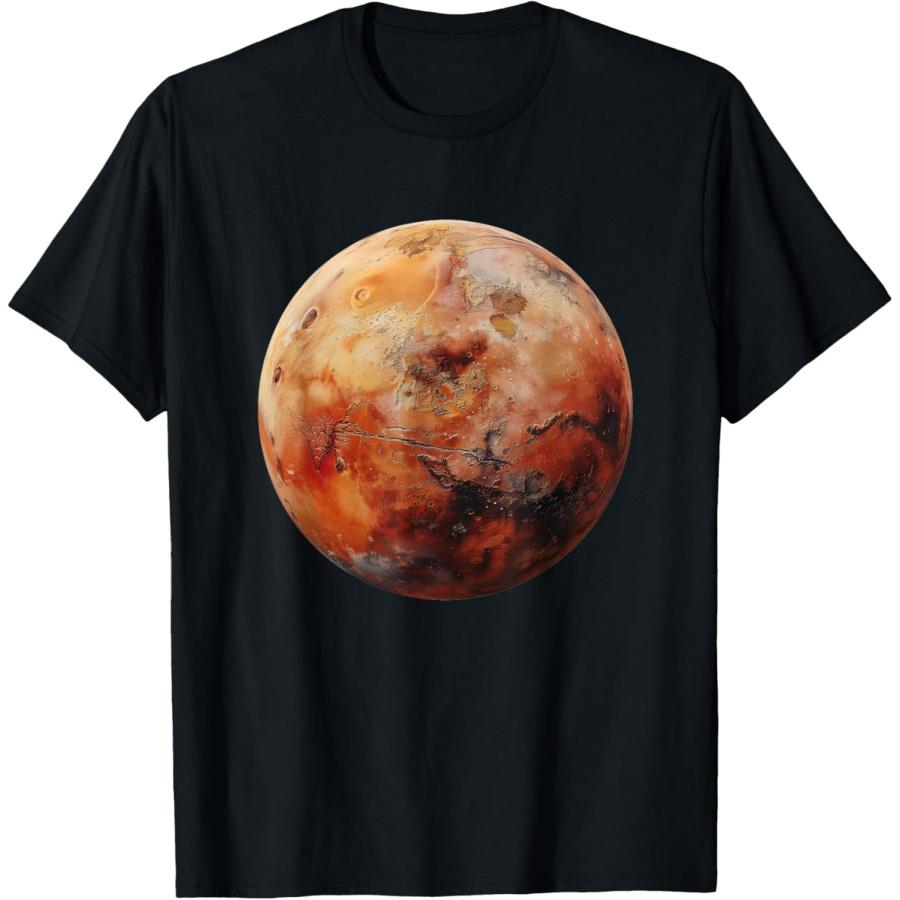 Футболка с графикой Марса, космическая наука XXXXXL чёрный