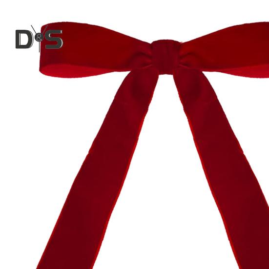 12 funde de catifea de Crăciun fundite de catifea cu panglică roșie cu cravate aurii pentru decorarea ghirlandei coroanei de pom de Crăciun