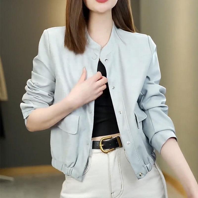 Women's Petite PU Leather Jacket - 2025 Spring Fashion Trend
