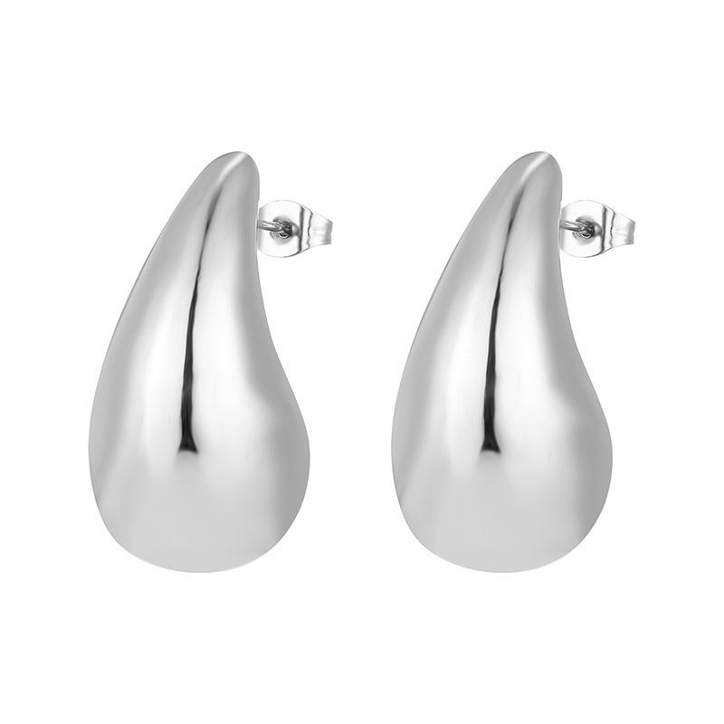 European and American new earrings, fashionable and simple water drop earrings, temperament versatile glossy water drop hollow earrings