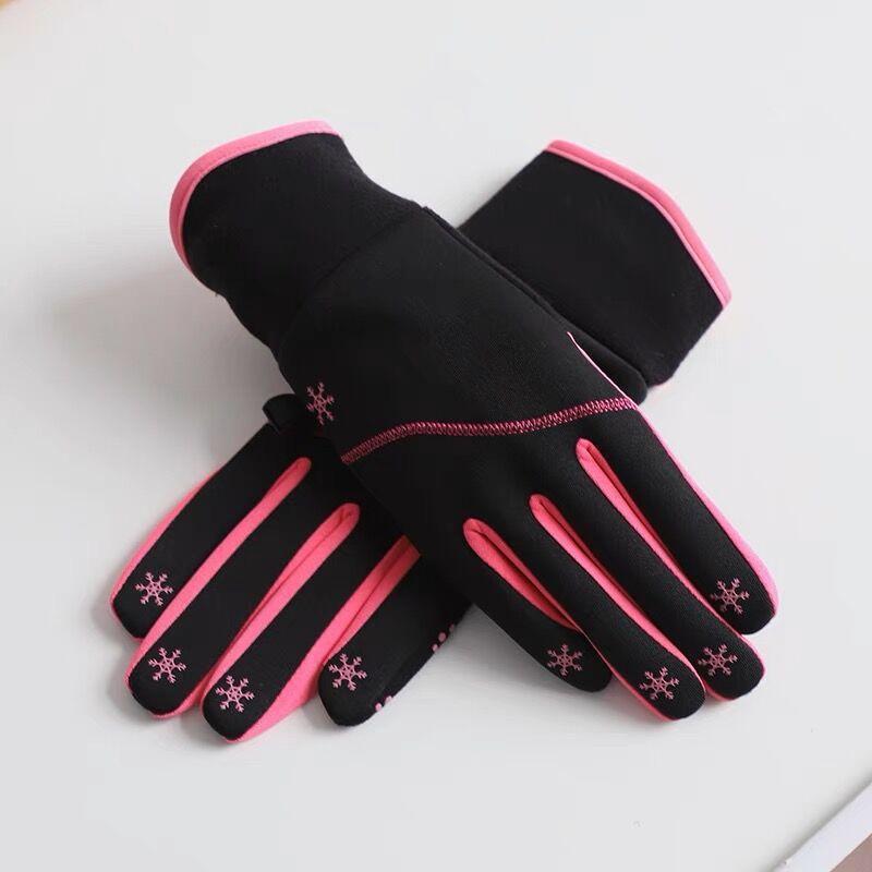 

Теплые перчатки для сенсорного экрана в корейском стиле, цветные, для вождения, с пятью пальцами, водонепроницаемые, противоскользящие, для езды на велосипеде, тонкие бархатные женские защитные перчатки для запястья One Size