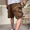 Trendy Men's Tactical Cargo Shorts Olive Green Durable Fabric Casual Daily Summer Shorts