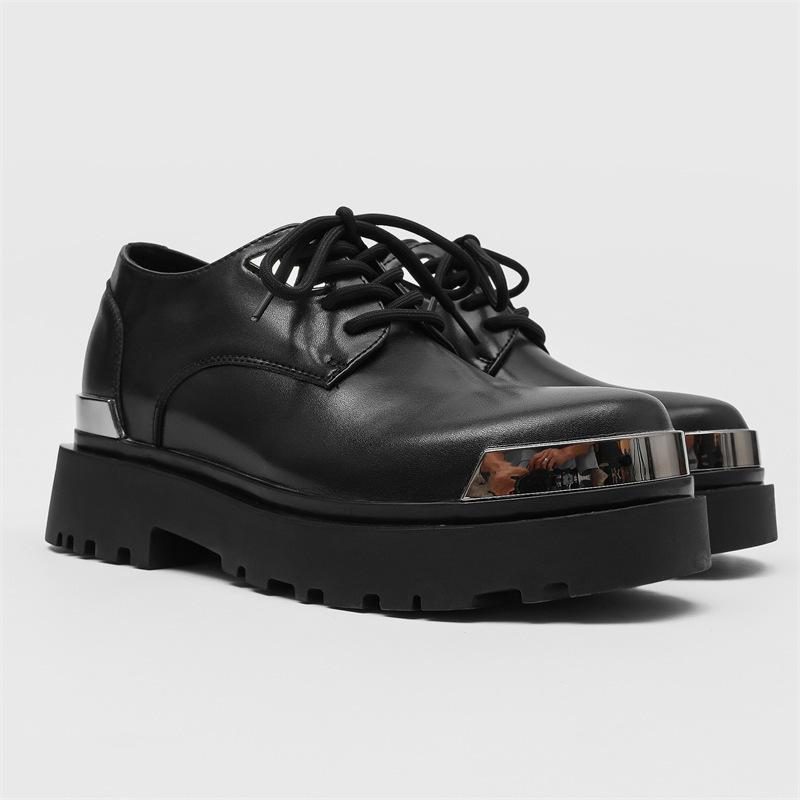 Leather Shoes Men's Platform British Style Breathable Business Dress Shoes Men's Korean Version Casual Versatile Trend Wedding Men's Shoes