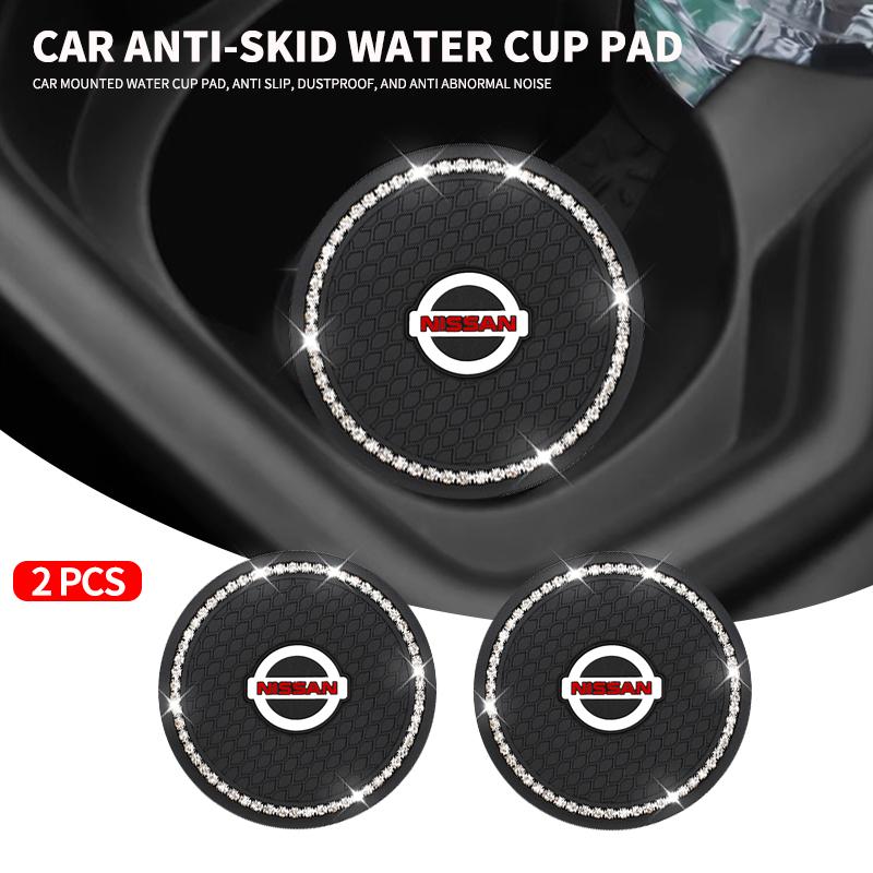 New Car Coaster Water Cup Bottle Holder Diamond Non-Slip Mat Decoration For Nissan Sentra Altima Versa Bluebird Sunny Maxima X-Trail Pathfinder Murano
