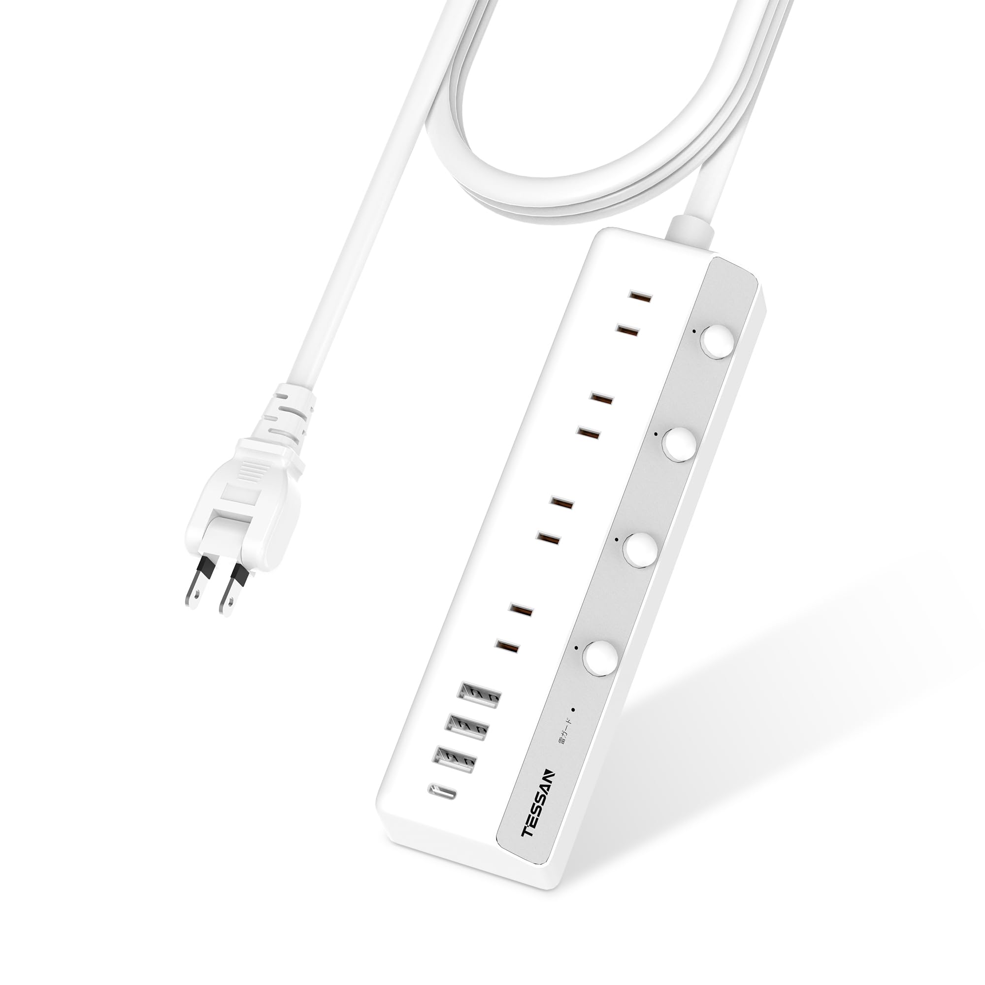 

Extension Cord 5m Power Tap with USB Individual Switch USB Outlet Tap TESSAN 8 AC Outlets 3 Type A Ports 1 Type C Port Table Tap Wall Mount Multi Tap
