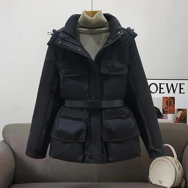 New jacket women's cotton-padded clothes slim and thin hooded thickened jacket cotton-padded clothes ski clothes outside