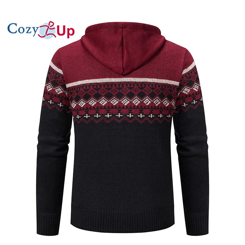 Cozy Up Strickjacke für Herren, Herbst und Winter, dicker, schöner, warmer Pullover mit Kapuze aus Samt
