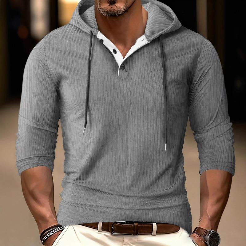 Men's Autumn and Winter Long-sleeved Casual Sports Long-sleeved Pullover Hooded Stretch Sweatshirt