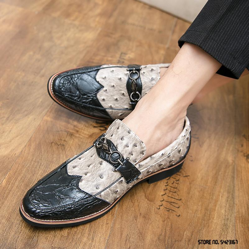 Fashion British Retro Fashion Novelty Two Tone Mix Flats Shoes For Men Casual Oxford Formal Dress Wedding Footwear Zapatillas Hombre