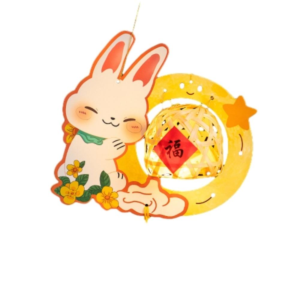 DIY Craft Middle Autumn Festival Lantern Cartoon Hanging Rabbit Lamps  Moon Festival