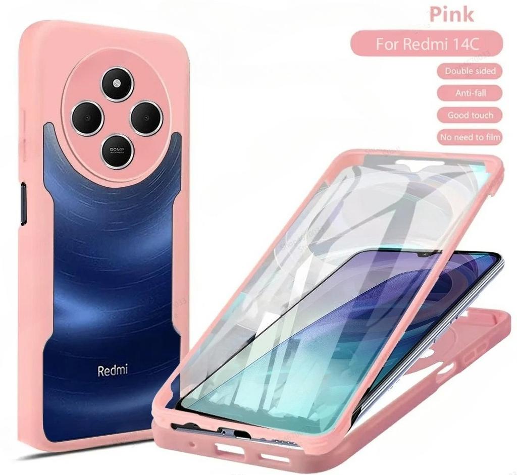 3IN1 360° Screen Protector Transparent HD Case For Redmi A5 A4 A3 A3 Pro 14C 4G Shockproof Soft Silicone Bumper Phone Back Cover
