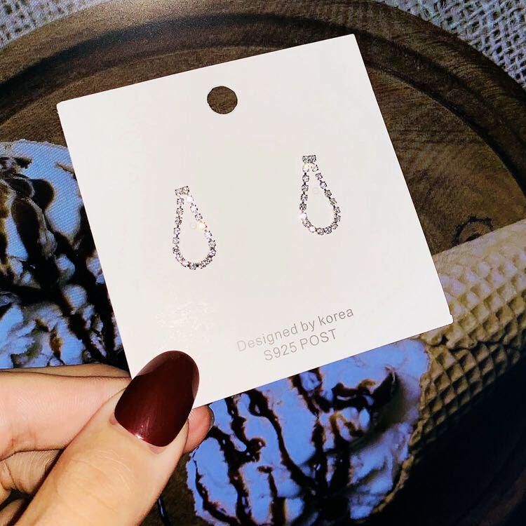 S925 Silver Needle Rhinestone Tassel Earrings - Exquisite Long Claw Chain with Colored Diamonds, European & American Style