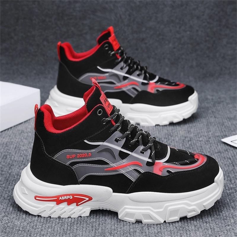 Ins Student Sports Casual Shoes Youth Outdoor Running Shoes High Top Platform Travel Shoes