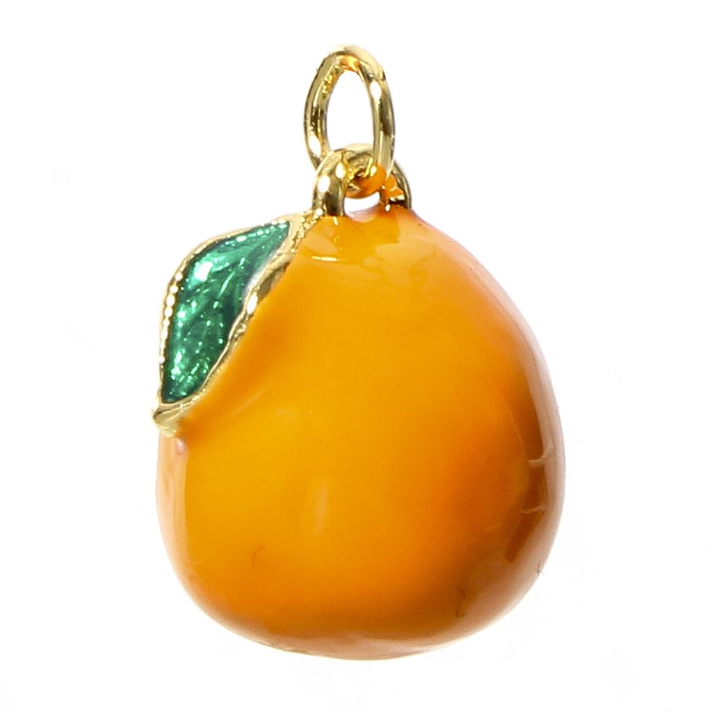 1PC 3D Brass Charms Fruit Banana Watermelon Pendant 18K Gold Plated Strawberry Lemon Enamel Charms For Necklace Jewelry Making