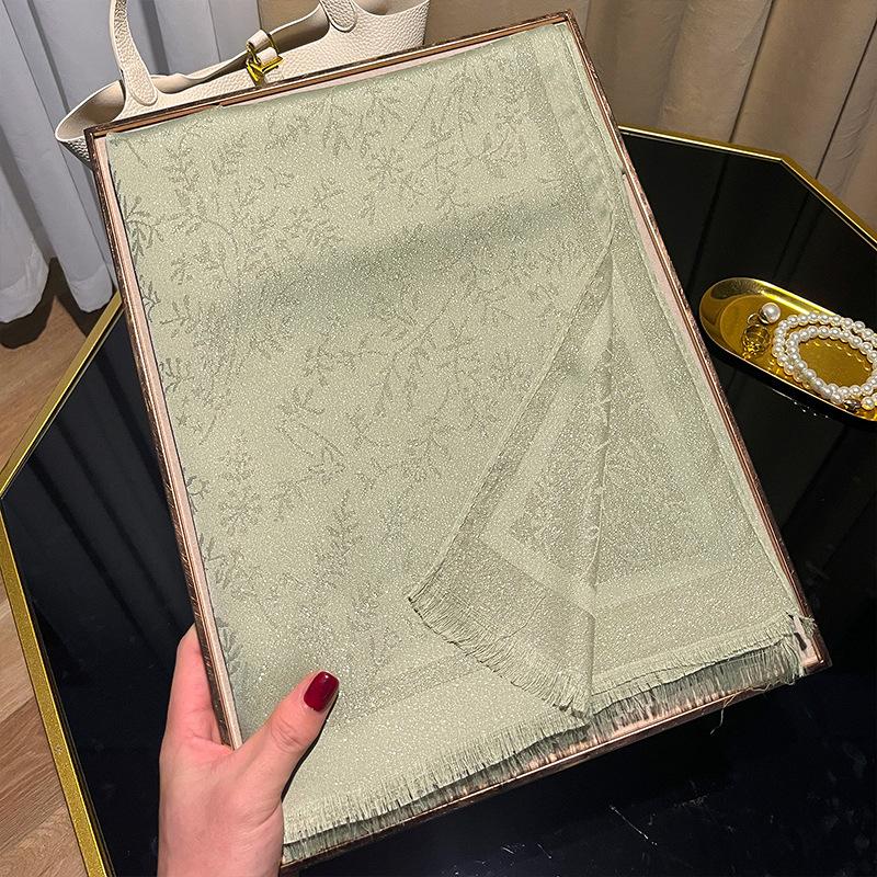 Spring And Summer Long Scarf Shawl Imitation Silk Scarf Women'S Fashion Versatile Travel Beach Scarf Shawl Tencel Cotton Gold Silk Scarf