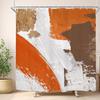 Black Shower Curtain Bathroom Decorative Abstract Modern Art Printed Shower Curtain Waterproof 12 Pack Plastic Hook