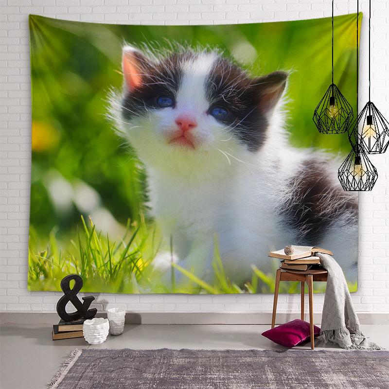 Kawaii Cat Tapestry Animal Wall Art Decoration Tapestry Cute Children's Room Living Room Bedroom Dormitory Room Home Decoration
