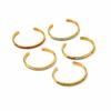 18K Gold Plated Titanium Steel Openable Bracelet with Color Zirconia and Diamonds - Stainless Steel Fashion for Women
