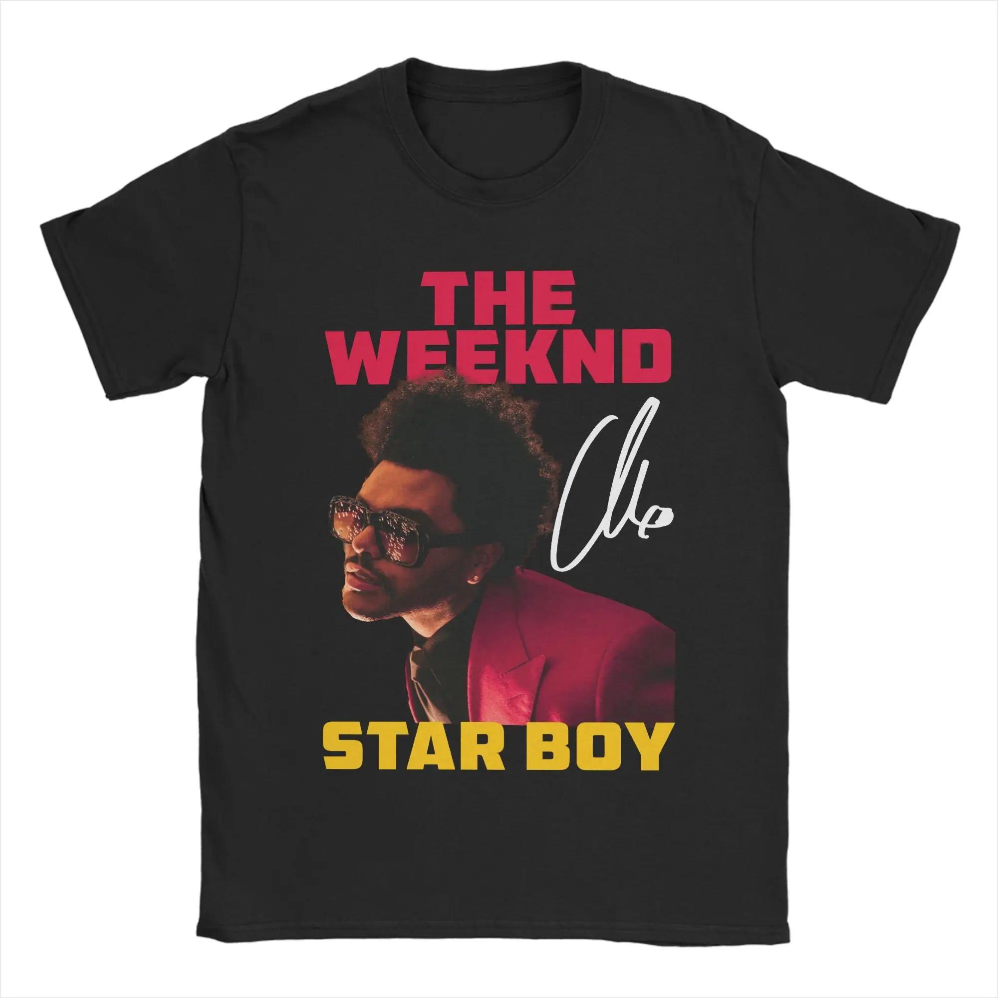 The Weeknd Star Boy Album Inspired Portrait Signature Graphic T Shirt For Fans Famous Singer Comfortable Women And Unisex Tshrts S