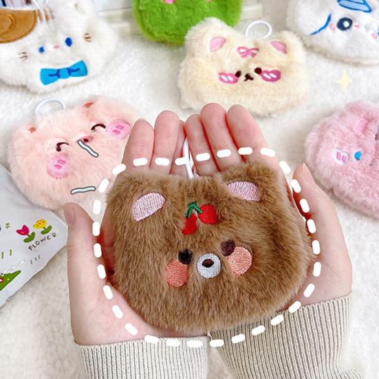 1 Set Self-heating Hand Warmer Lanyard Design Lovely Animal Shape Plush Adorable Winter Mini Hand Warmer for Office